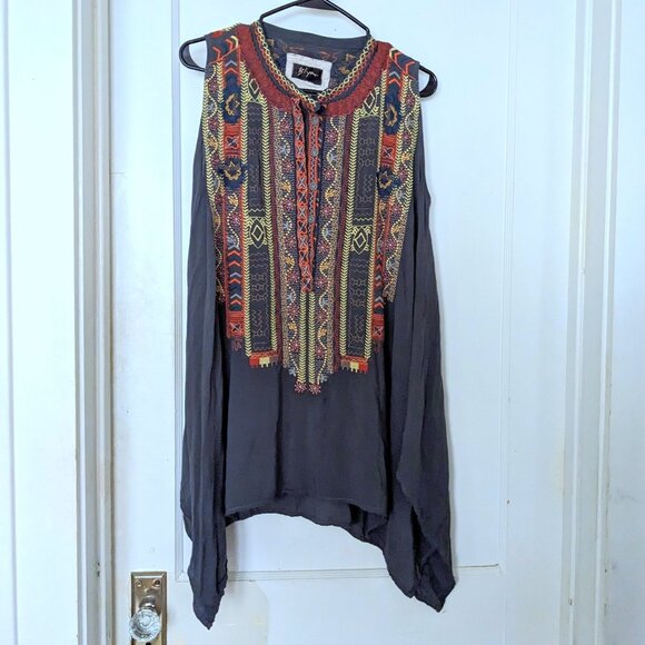 Johnny Was Biya Embroidered Boho Sleeveless Drape Oversize Tunic Size XS/S/M/L - Picture 1 of 7